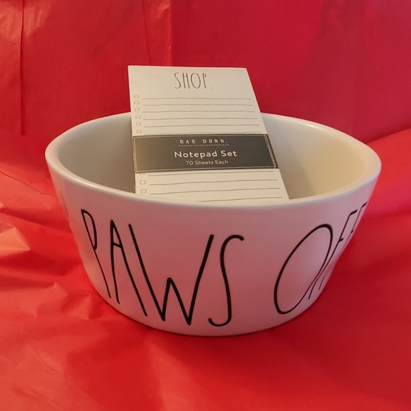 Rae Dunn Other - Rae Dunn Large Dog Bowl and Rae Dunn Notepad Set